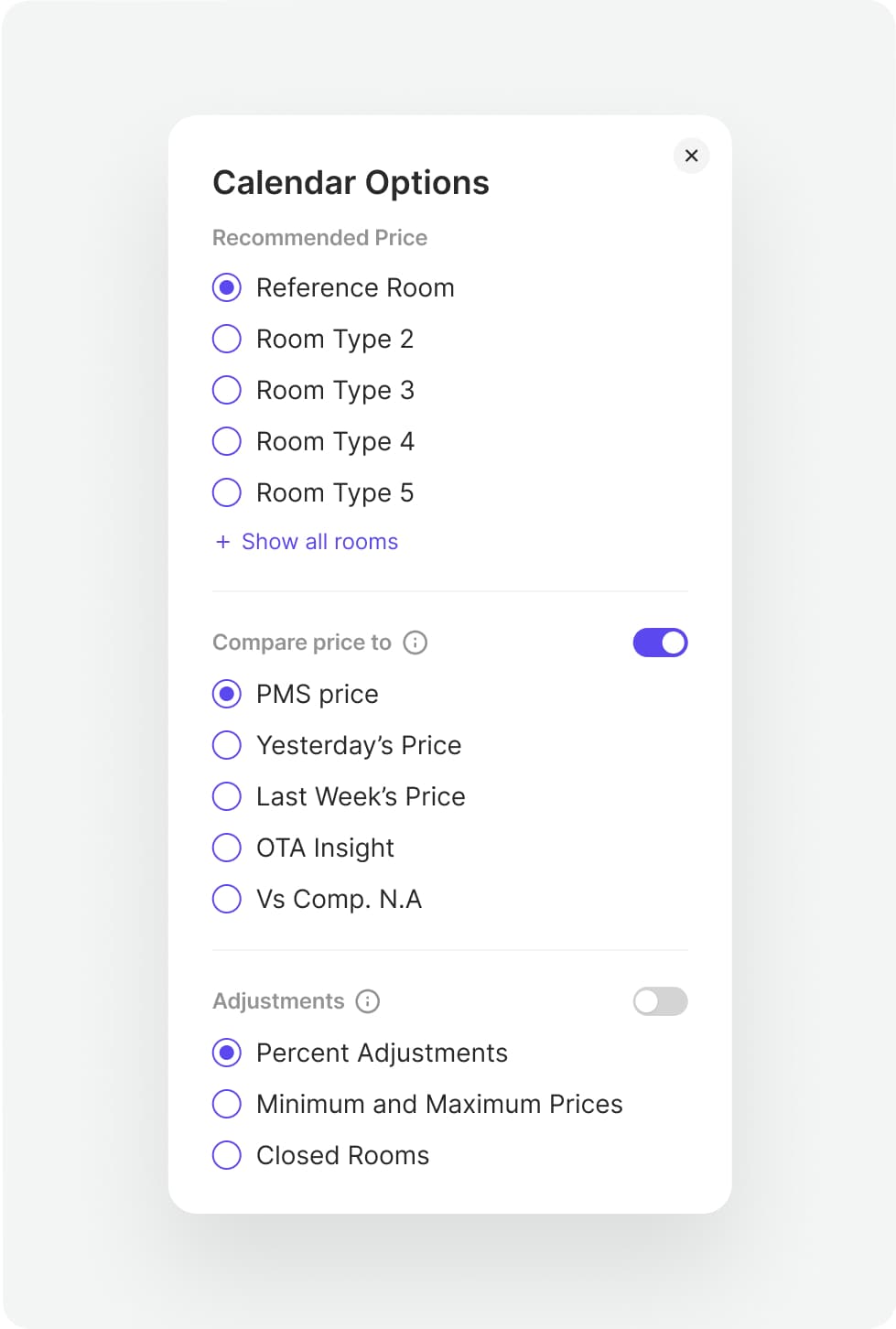 &why: RoomPriceGenie Product - Calender Options