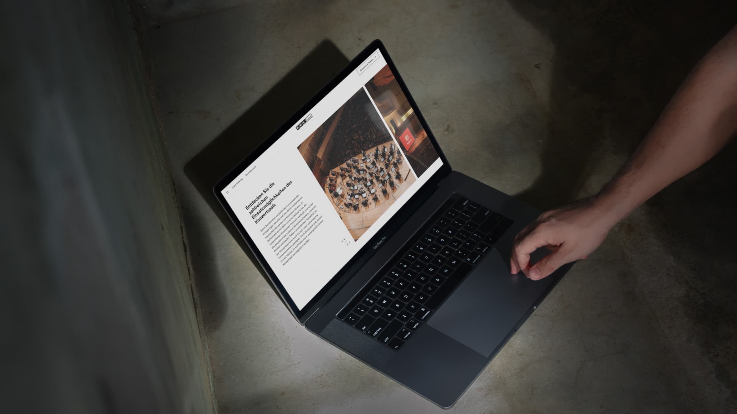 &why: mockup of KKL website on Macbook
