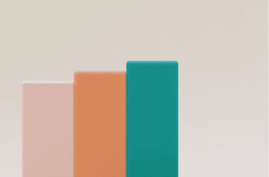 &why: abstract 3d landscape with cubes in green and rose tones