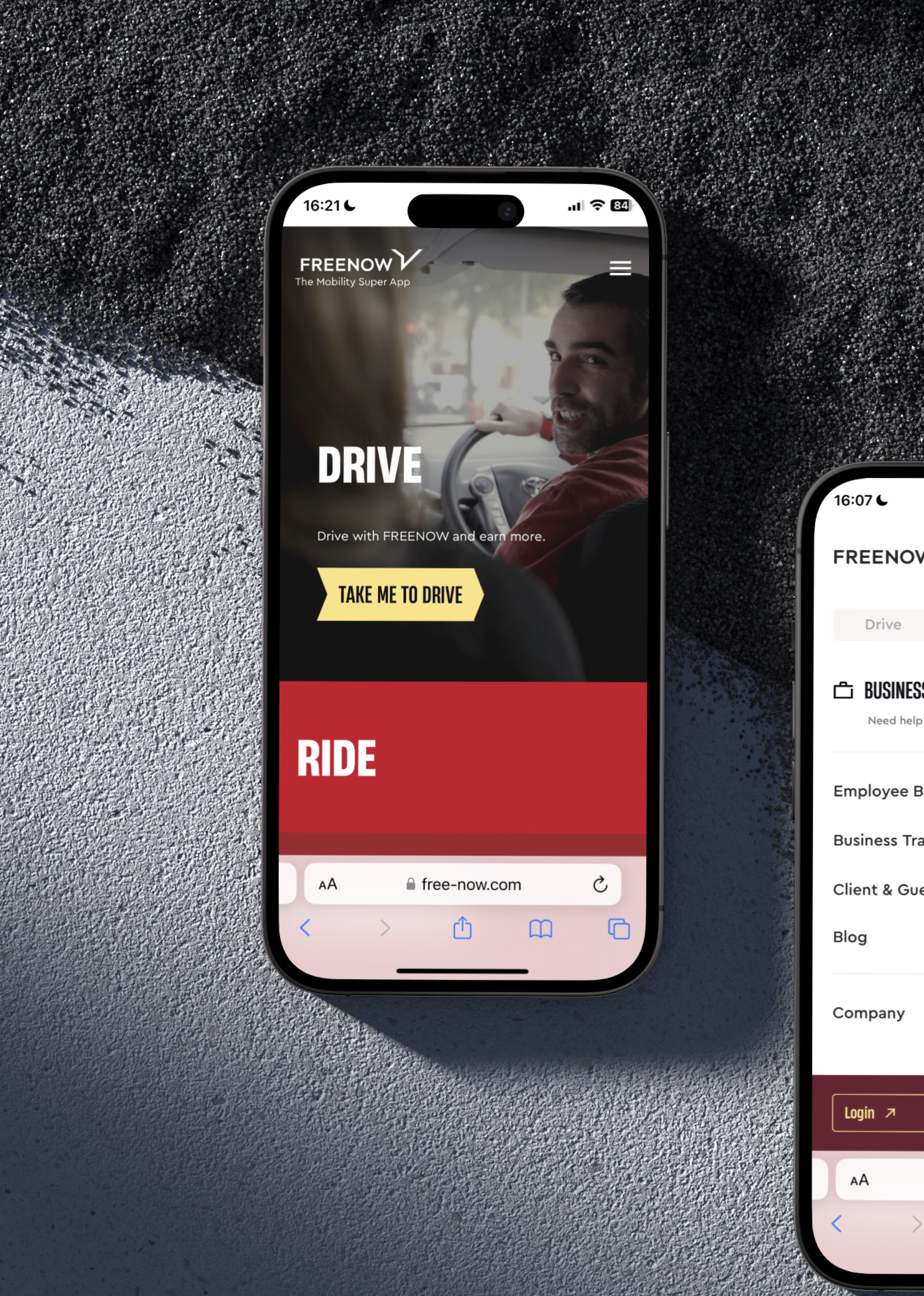 &why: FREE NOW - Mobile Website auf Smartphone
