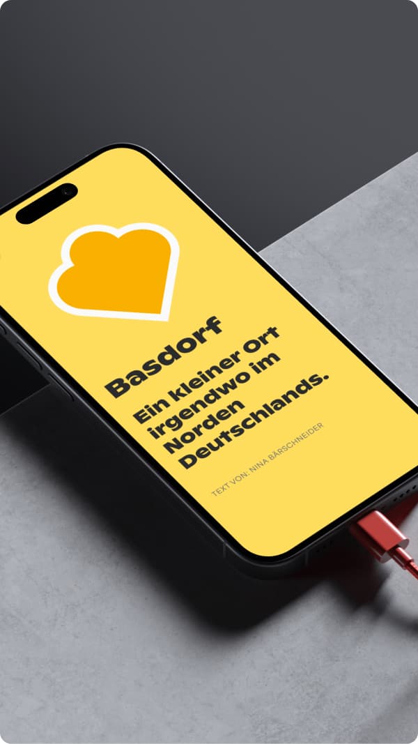 Smartphone showing the intro screen of the a site